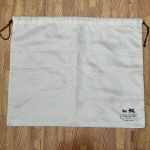 Coach Dust Bag Ivory Cream Satin with Brown Accents Size 16x13